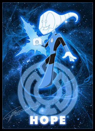 Cartoon character blue hat black 2 - the center free wallpaper for mobile