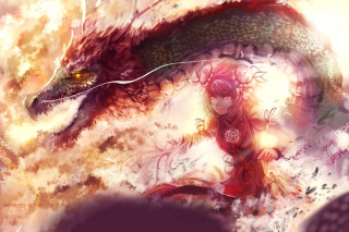 Woman red dress dragon red - a dragon free wallpaper for desktop