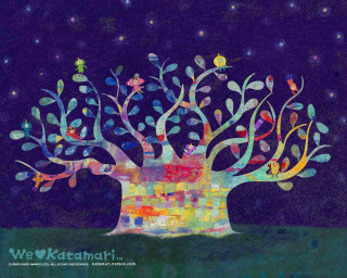 Tree branches leaves painting nature - chiho aoshima free wallpaper