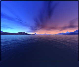 Sunset ocean mountains beautiful blue - a blue frame free wallpaper
