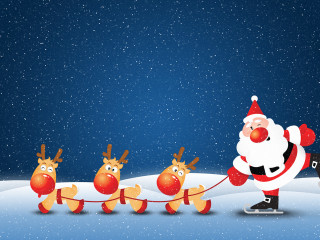 Santa claus sleigh reindeer snow - a sleigh free wallpaper