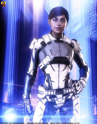 Futuristic man suit columns lights - column free wallpaper for mobile