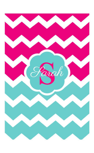 Pink blue chevron monogrammed background - emily shanks free wallpaper