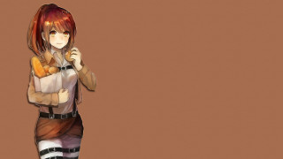 Woman red hair brown shirt - a brown shirt free wallpaper for desktop