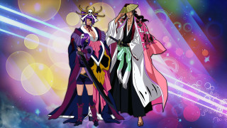 Anime characters colorful background stars 2 - three anime character free wallpaper for desktop