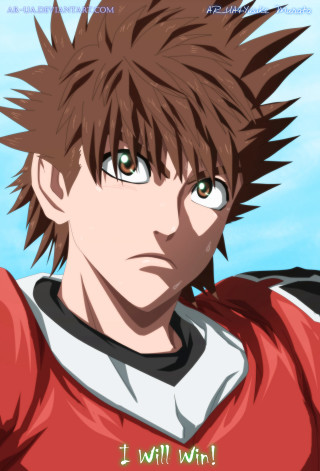 Anime spikedhair redshirt photorealism portrait - word free wallpaper