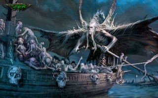 Man boat crowd bird flying - a giant bird free wallpaper