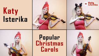 Woman red hat violin singing - a microphone free wallpaper