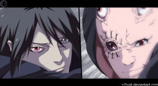 Anime characters red eyes black 2 - epic scene free wallpaper