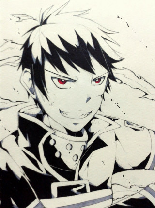 Man red eyes black white - outfit free wallpaper for mobile