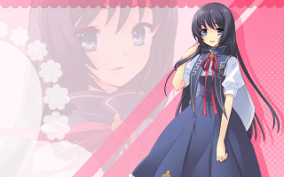 Girl dress cat shoulder pink - a pink ribbon free wallpaper