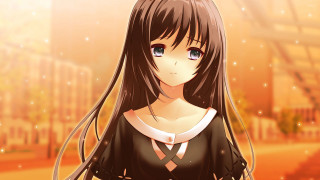 Girl long hair black shirt 6 - a building free wallpaper for desktop