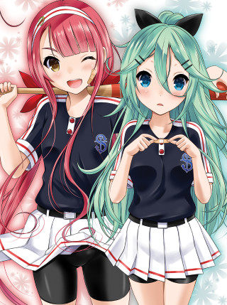 Anime girls blue eyes long - outfit free wallpaper for mobile