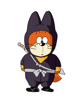 Cartoon character sword black background 2 - sōsaku hanga free wallpaper for mobile