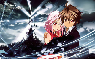 Anime couple sky clouds stars 2 - behind them free wallpaper