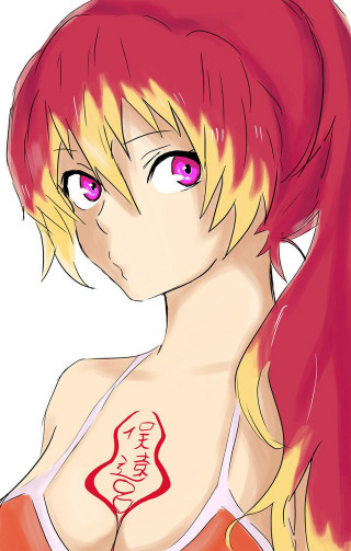 Girl pink eyes red hair - vanita free wallpaper for mobile