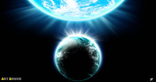 Blue earth bright halo light - the top of it free wallpaper for desktop