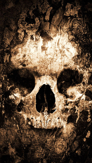 Skull hole sepia black image - a skull free wallpaper for mobile