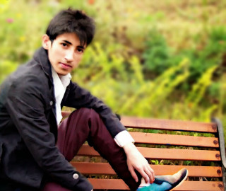 Park benched man fashion cosplay - his foot free wallpaper