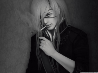 Woman glasses smoking cigarette serious - a drawing of a woman free wallpaper for desktop