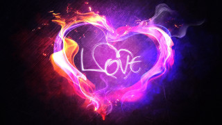 Heart love dark background firework - the word love free wallpaper