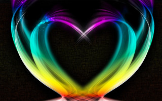 Heart black background rainbow light - vivid color free wallpaper
