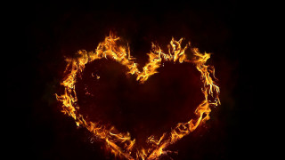 Heart fire black background red - a heart free wallpaper