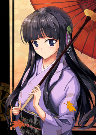 Woman umbrella stick purple outfit - a red umbrella free wallpaper for mobile