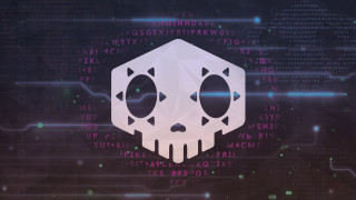 Skull face computer numbers background - number free wallpaper