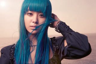 Blue hair black top portrait - blue hair free wallpaper for desktop