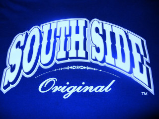 Blue shirt southside white letters - blueprint free wallpaper