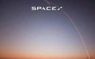 Spacex jet flying sky message - free space wallpaper
