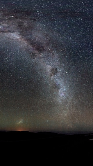 Night sky stars clouds people - the side of the road free wallpaper for mobile