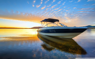 Boat sunset water sky clouds 8 - doug ohlson free wallpaper for desktop