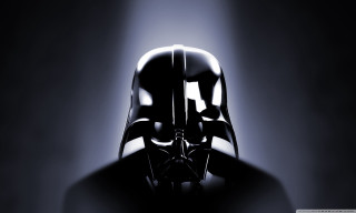 Darth vader helmet black white 3 - a spotlight behind free wallpaper for desktop