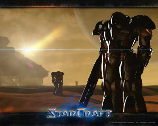 Starcraft robot man gun spaceship - free stars wallpaper for desktop
