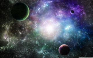 Planet sky stars bright light - a group of planets free wallpaper