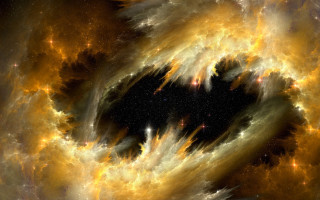 Colorful large object sky stars - a black hole in the center free wallpaper