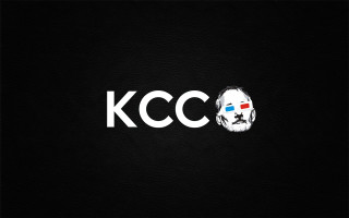 Black background white kccc logo - 4k free wallpaper