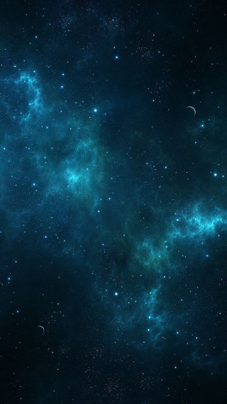 Space stars blue sky clouds - a few star free wallpaper for mobile