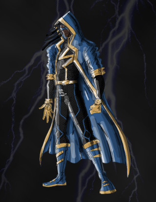 Blue gold character lightning background - eddie mendoza free wallpaper for mobile