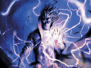 Man lightning effect body hands - his body free wallpaper