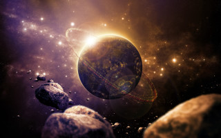 Space scene planet star cluster 3 - the planet free wallpaper