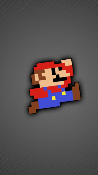 Mario pixellated red hat blue - blue shirt free wallpaper