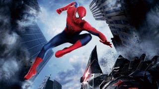 Spider man flying city skyline 3 - a spider man free wallpaper