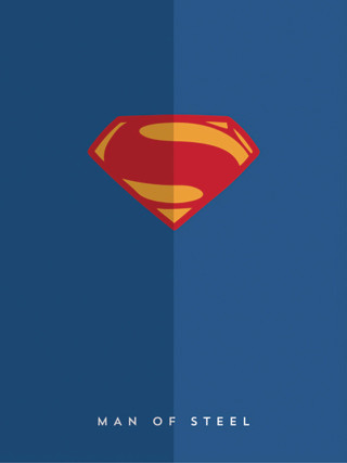 Superman logo blue background red 5 - a minimalist painting free wallpaper for mobile