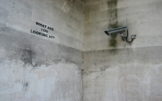 Wall security camera sign looking - banksy free wallpaper for desktop