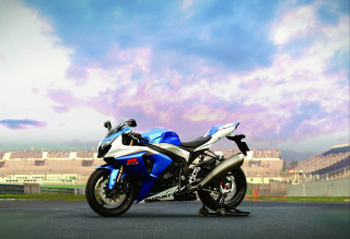 Blue white motorcycle stadium sky - motorcycle free wallpaper
