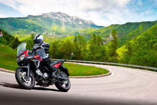 Motorcycle winding road mountains ride - road free wallpaper for desktop