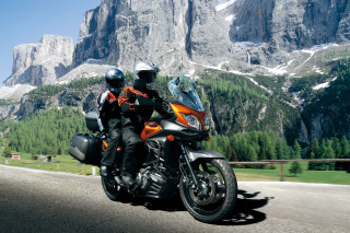 Motorcycles ride mountains trees road - viennese actionism free wallpaper